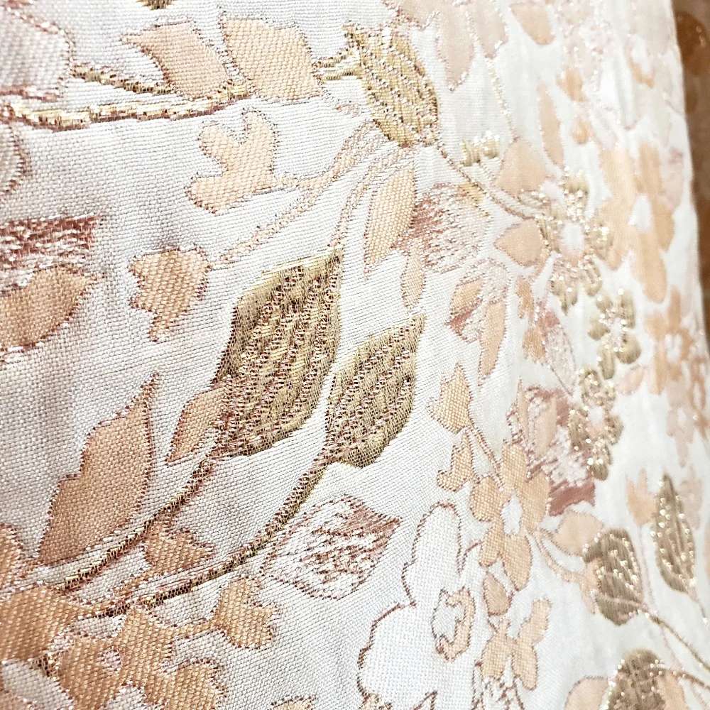 Place Peach/Gold Jacquard Floral Party Dress